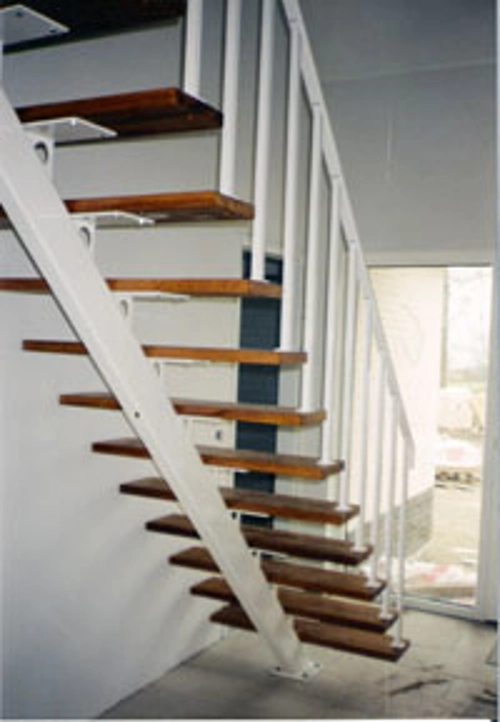 Rechte trappen met 1 of 2 trapbomen in het midden
