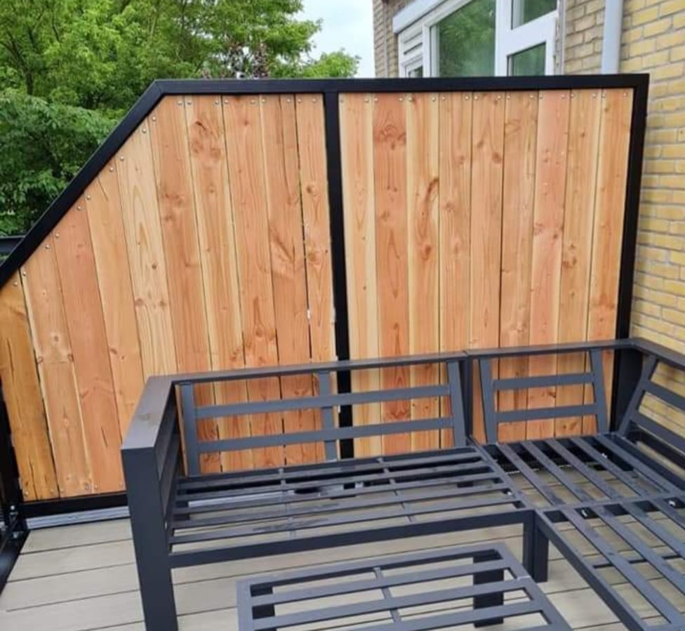 Privacyscherm met Douglas planken