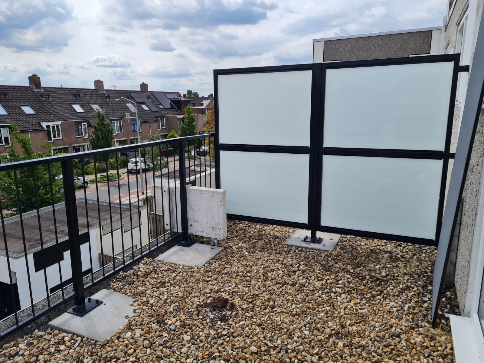 Privacyscherm met melkglas