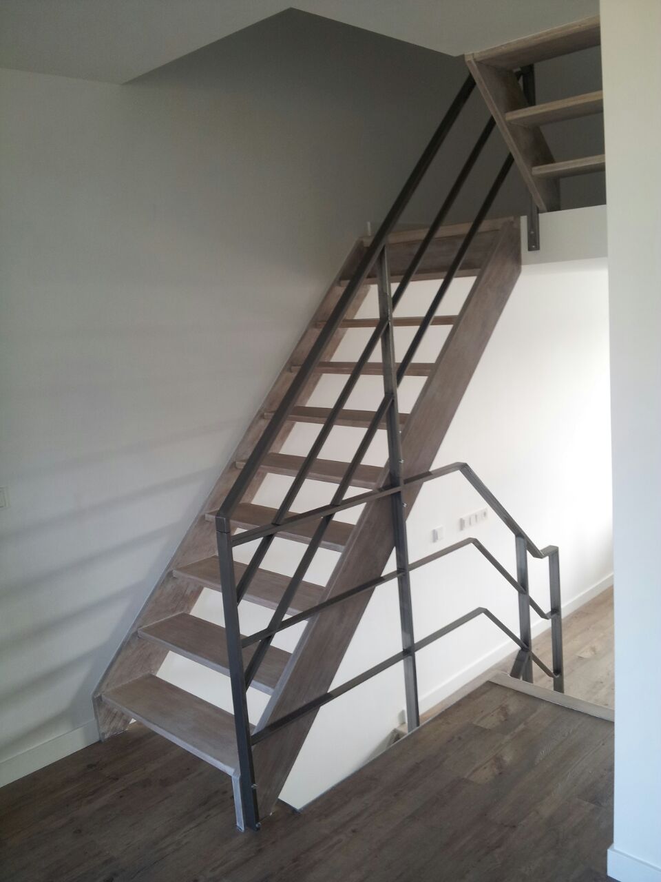 Trapleuning met knieregels koker 50x20 mm