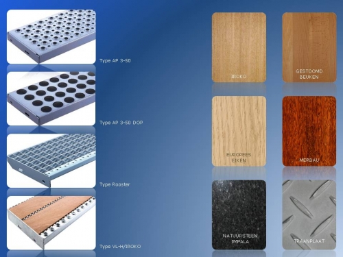 Houten en stalen traptreden